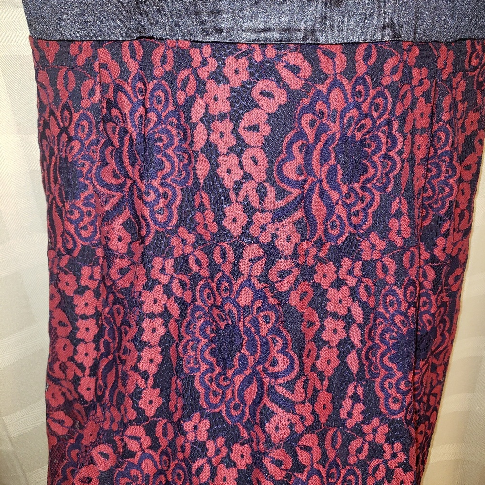 Lace Cocktail Dress with Navy undertone. NWT - Picture 3 of 7